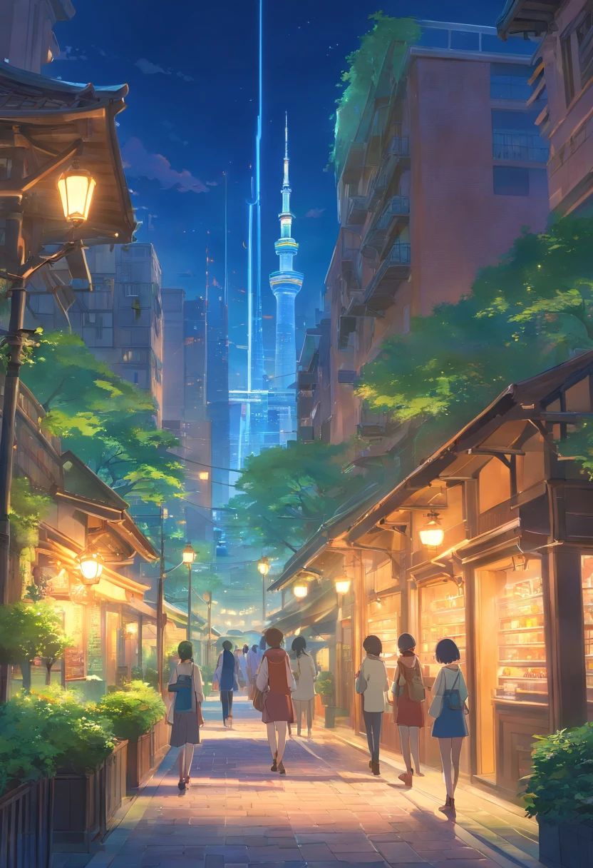 Un parque en medio de una ciudad, fantasy art, ciudad medieval, Fantasy City, hermosa ciudad con hermosos jardines, parque, bellos edificios, Magnificent fantasy city