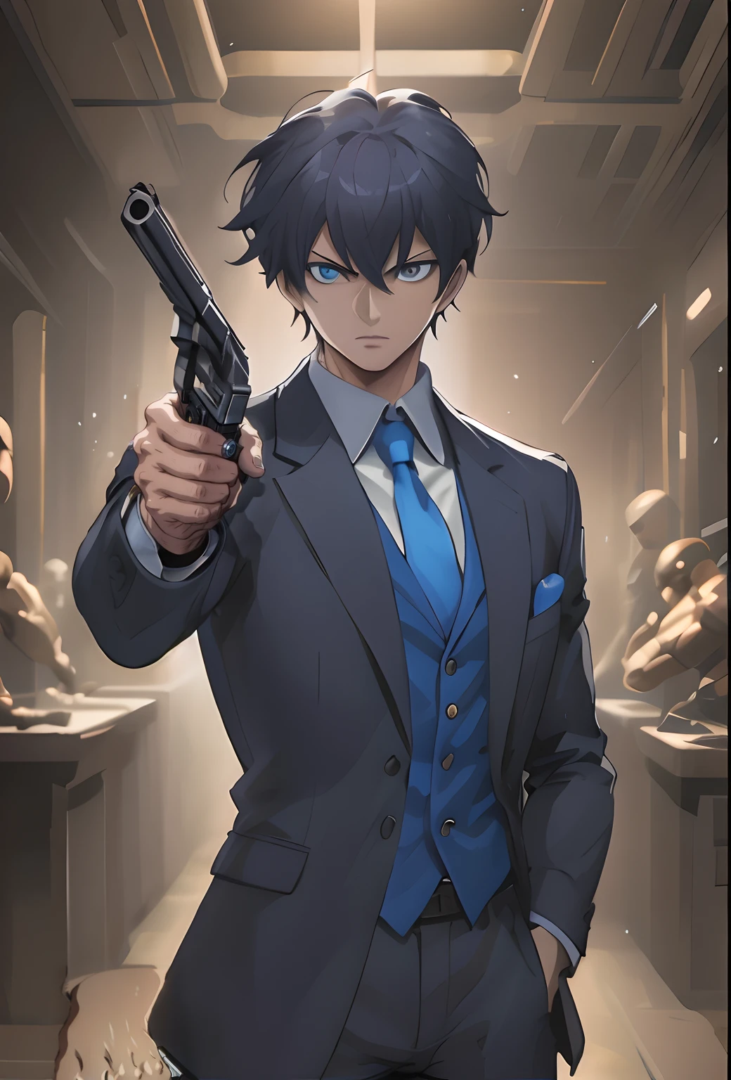 (alto:1.2),(Realistic:1.37),Hand holding gun,close-up of pistol holding hand,dedo no gatilho,arma detalhada,shiny metal surface,firm grip,muscular hand,interagindo com a arma,threatening posture,dramatic lighting,Contraste entre luz e sombra,Accurate rendering,Retrato foto-realista