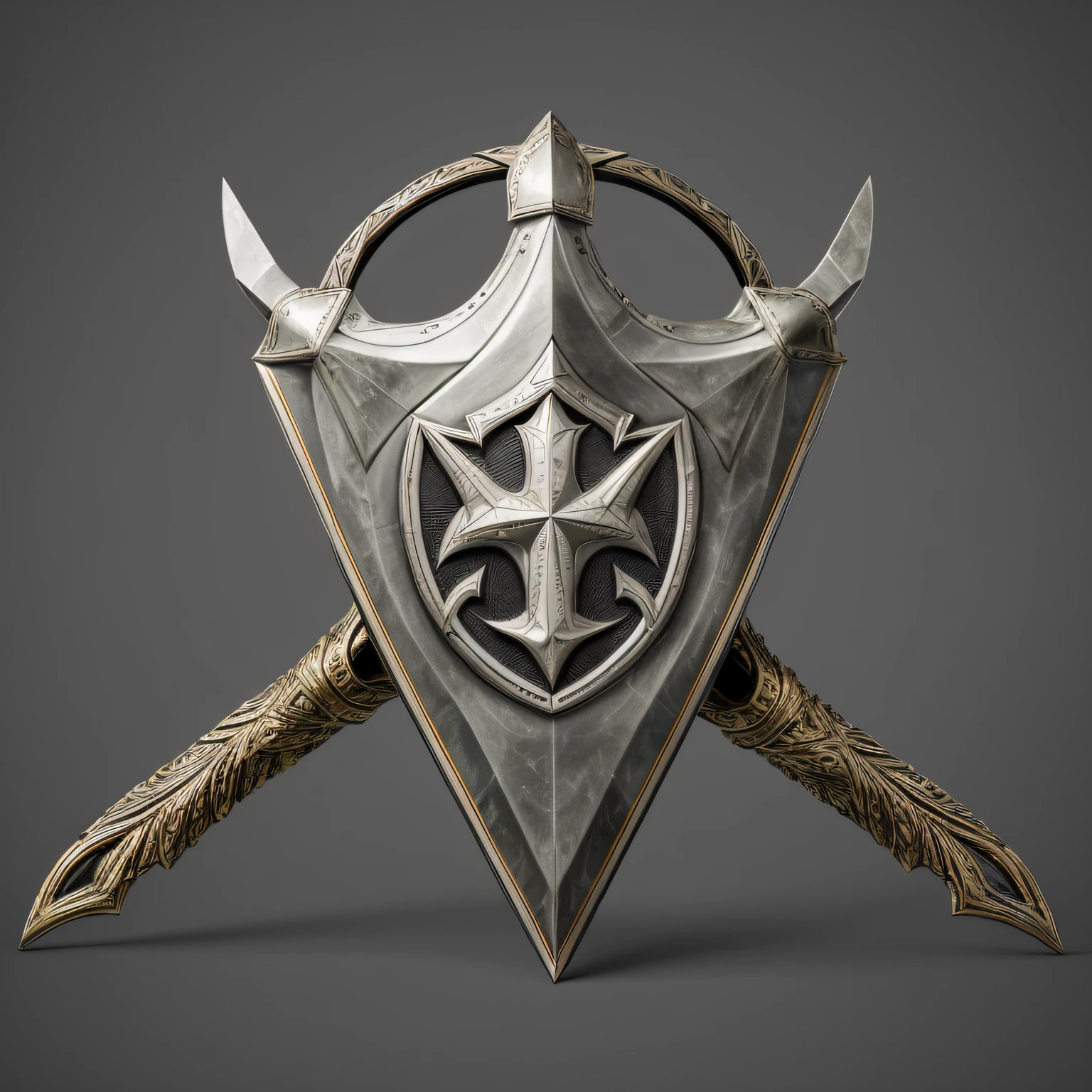 a Shield, inspired by Brian Jungen, octane render, intricate, (best quality, masterpiece, Representative work, official art, Professional, unity 8k wallpaper:1.3)