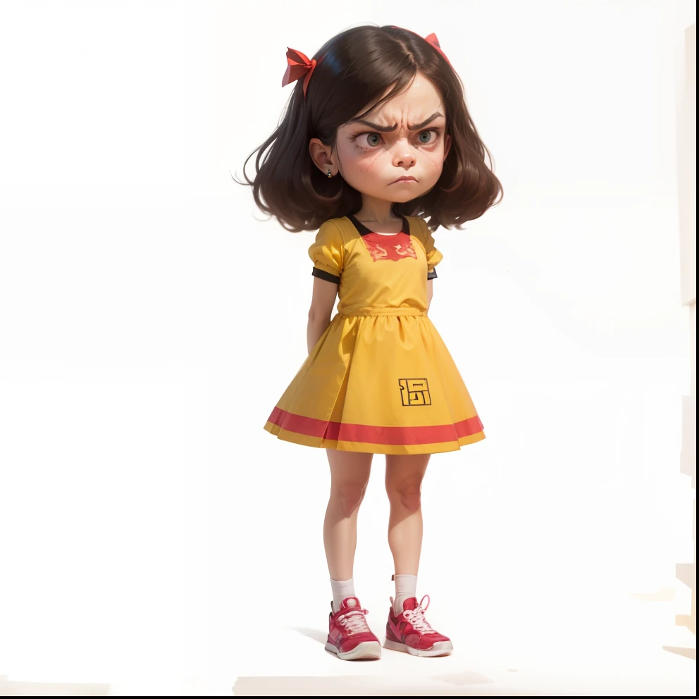 She has her arms crossed and beautifully angry