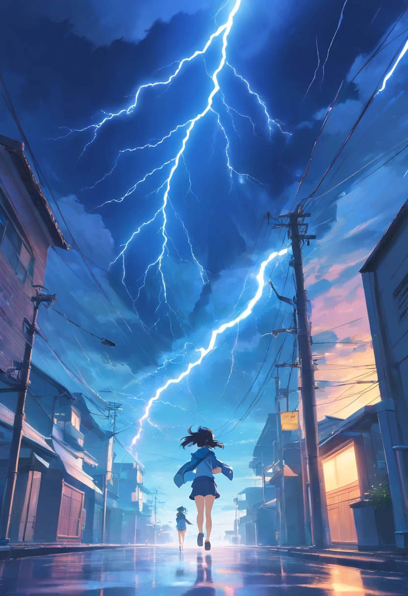 (Legendary artwork),(Running unicorns),Blue-black body,Fluorescence,rendering by octane:1.5,in a cloud,Faraway view,No characters,(Cloud effects:1.5),(Lightning effects:1.5),(Water vapor effect:1.5),super detailing,8K,official works