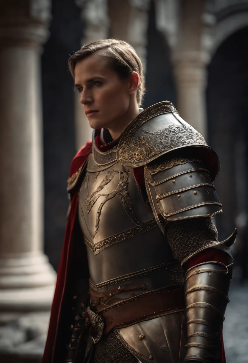 Royal Knights,Gorgeous heavy armor wraps the whole body,Point the Knight's Sword to the sky,sportrait,closeup cleavage,Solemn,flatchest,modest,humble,Cinematic, hdr, primitive, Intricate, High quality, Gorgeous shades, Intricate details, super-fine,oc rendered