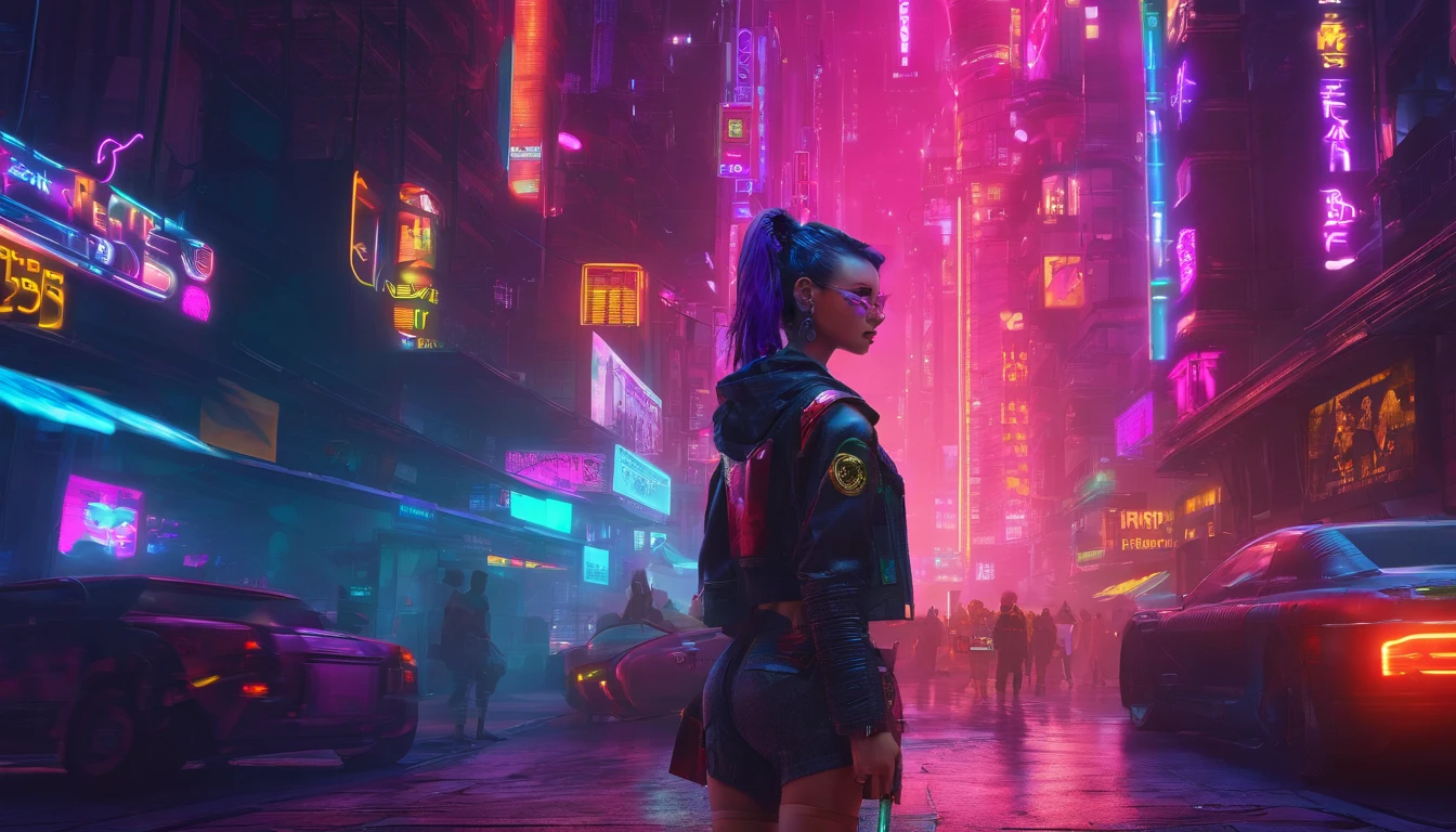 Loepfe-esque girl in a cyberpunk city