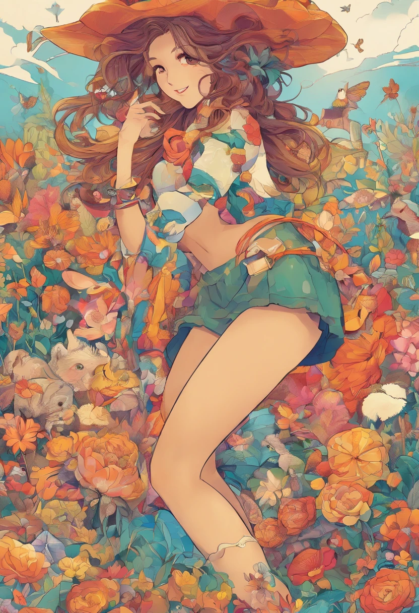 Mulheres na casa dos 20 anos、 fantasia、arte oficial, Unity 8K papel de parede, ultra-detalhada, Beautful、aesthetic, obra prima, qualidade superior, Fotorrealista、olhos negros、Chifre branco:2.0、Chifres Brancos:2.0、Chifres brancos rodopiantes:2.0、Cabelos castanhos escuros、Mulher Ovelha、Orelhas de ovelha、Chifres de ovelha leitosa:1.6、Colar com campainha:2.0、Vestido Mokomoko、Tecido Generativo、Milky cotton clothing、profundidade de campos, Fantastical Atmosphere, Paleta calma, Clima Tranquilo, sombreamento suave、BBW、Mama muito grande、figura rechonchuda、Seios enormes、Rancho na montanha、cerca de madeira、Rebanho de ovelhas:1.6、sorriso feliz、Brincando com ovelhas、Smile with small visible teeth