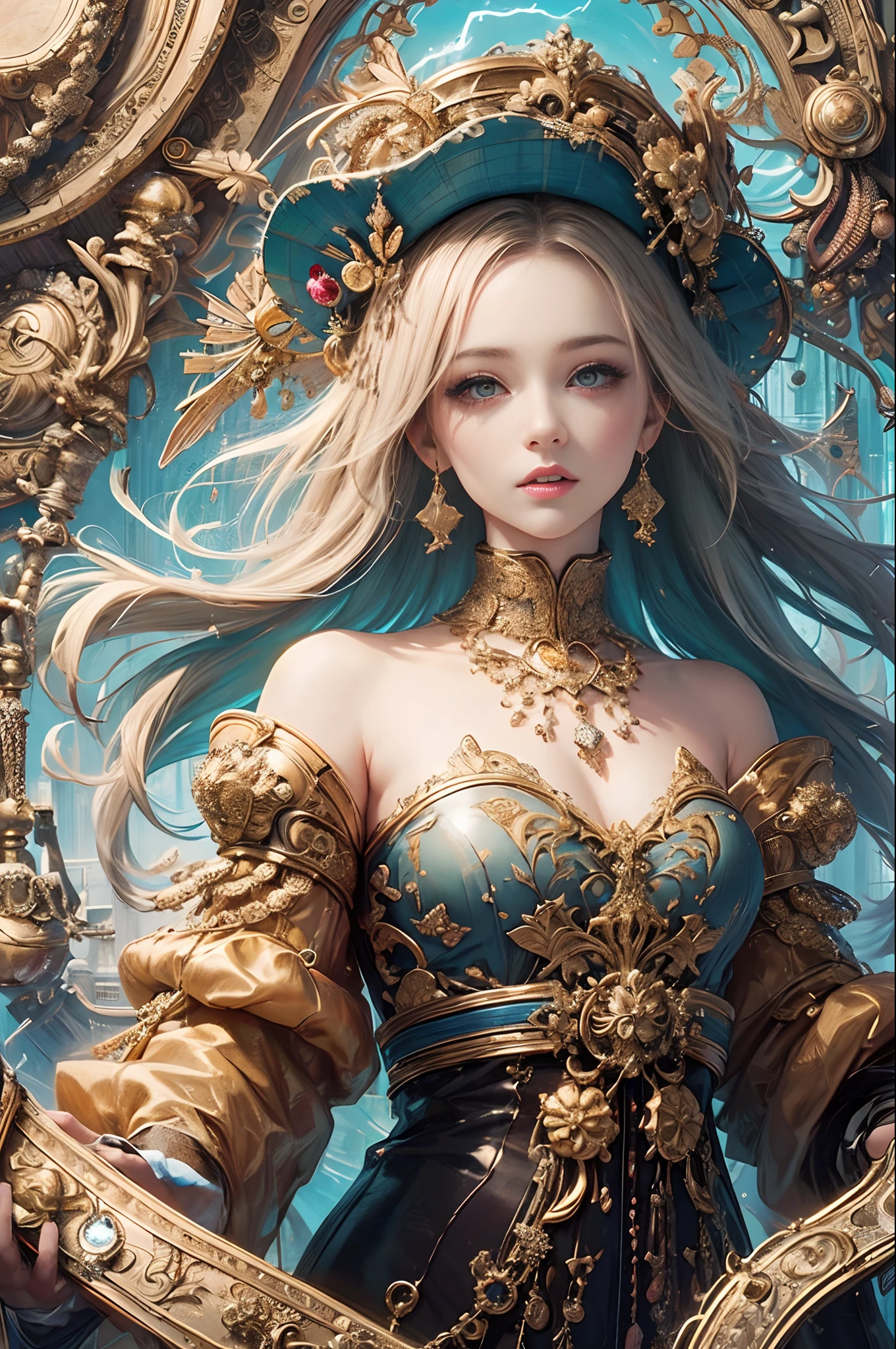 (masutepiece, of the highest quality, Best Quality, Official art, Beautiful and aesthetic:1.2), (1girl in), Extremely detailed,(Fractal Art:1.3),Colorful,Highest detail.