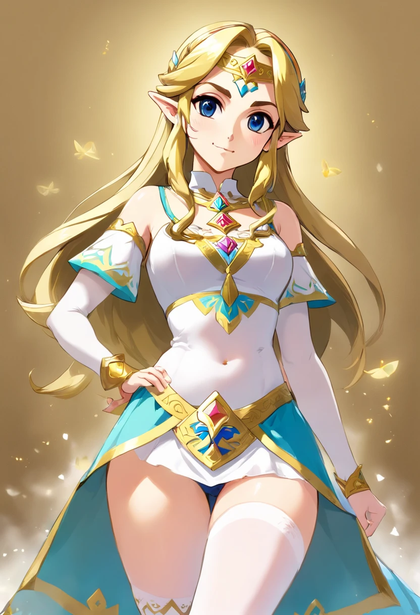 Princess Zelda in white stockings