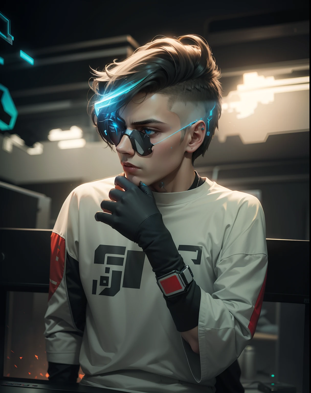 Change background realestic staylish boy gaming