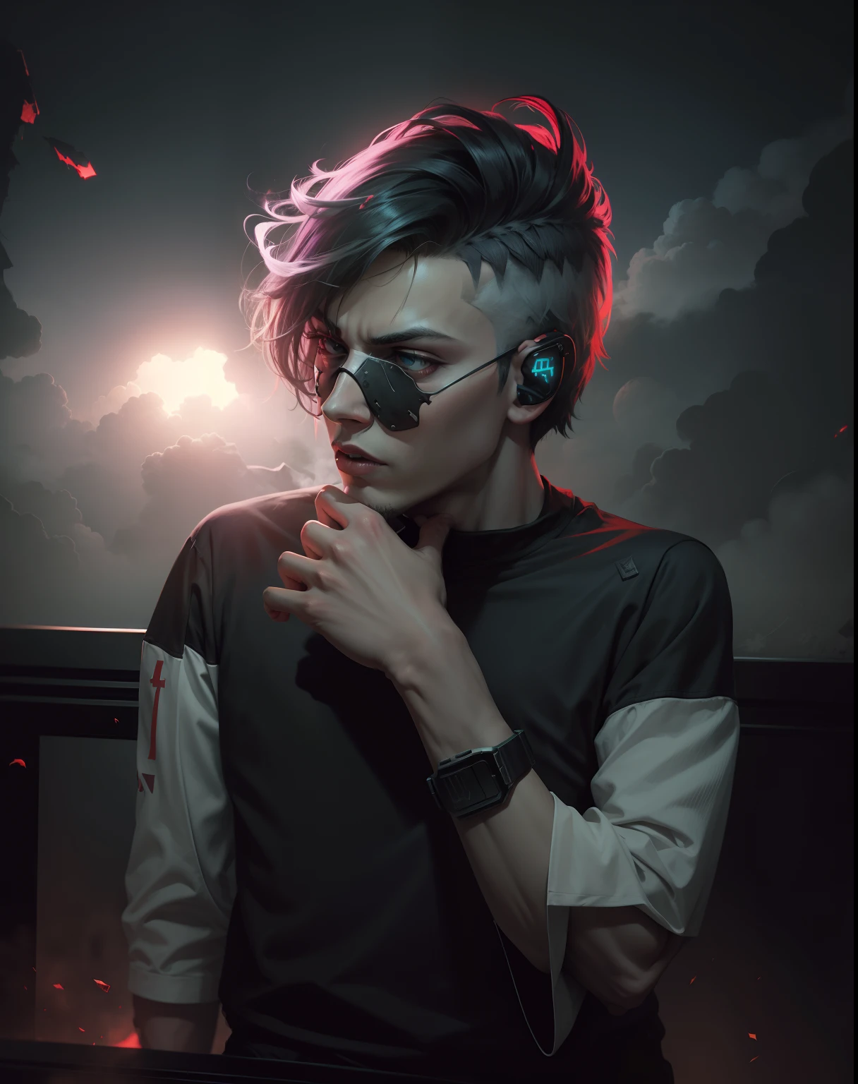 Change background realestic staylish boy gaming king horror