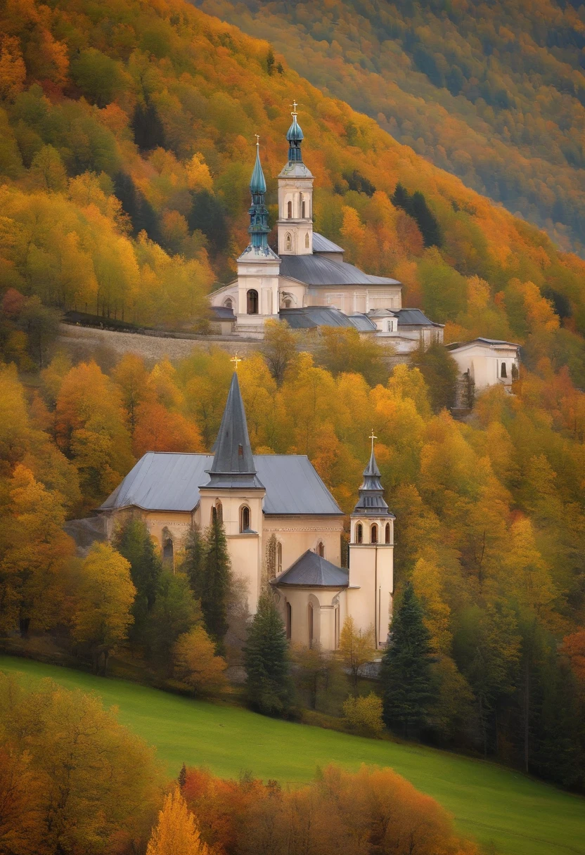 Sistine church near the mountains of Europe