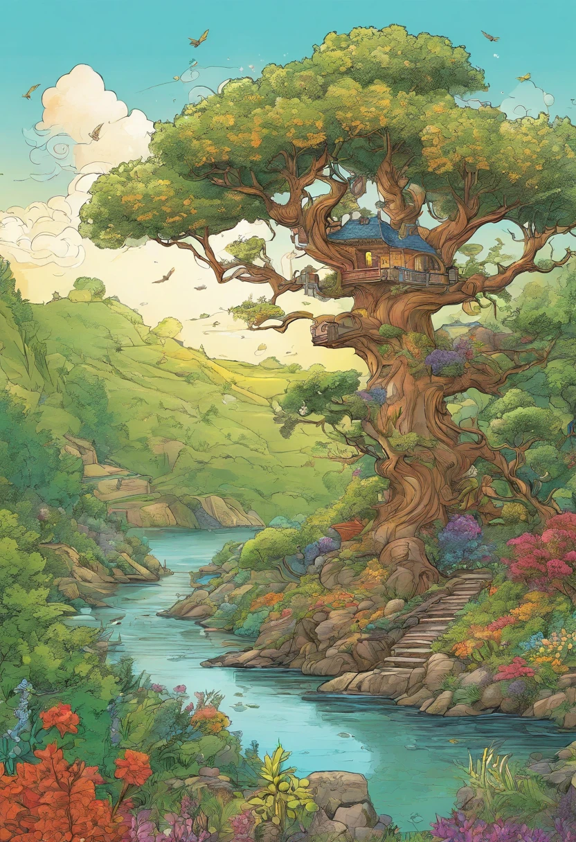 landscape , beautiful fairy tree