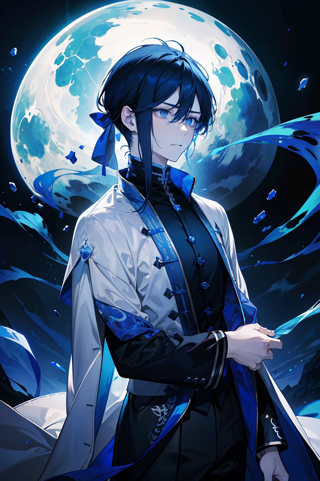 His avatar is an extremely melancholic blue boy。In that photo,His eyes were rendered blue,Filled with endless melancholy and contemplation。It was a deep blue,As if it could travel through his soul,Seeing through the pain and vulnerability in his heart。
There was a hidden sadness in his eyes,It is like refracting the stars in the endless night sky。The blue color condenses a deep and poignant universe in his eyes,There are emotions of loneliness and helplessness there。
His slender eyebrows furrowed slightly,It seems to be thinking about the confusion in his heart。The corners of his eyes drooped slightly,It gives a sad and heavy feeling,It was as if he was trapped in boundless grief。
The corners of his mouth rose slightly,But he couldn't hide the sadness under his eyes。His face was pale and thin,It's like suffering too much pain and suffering。
The entire avatar exudes a deep and lonely atmosphere,Reveals his inner fragility and strong struggle。That extremely melancholic blue boy avatar,It's like a tragic painting,Awe-inspiring and sympathetic。