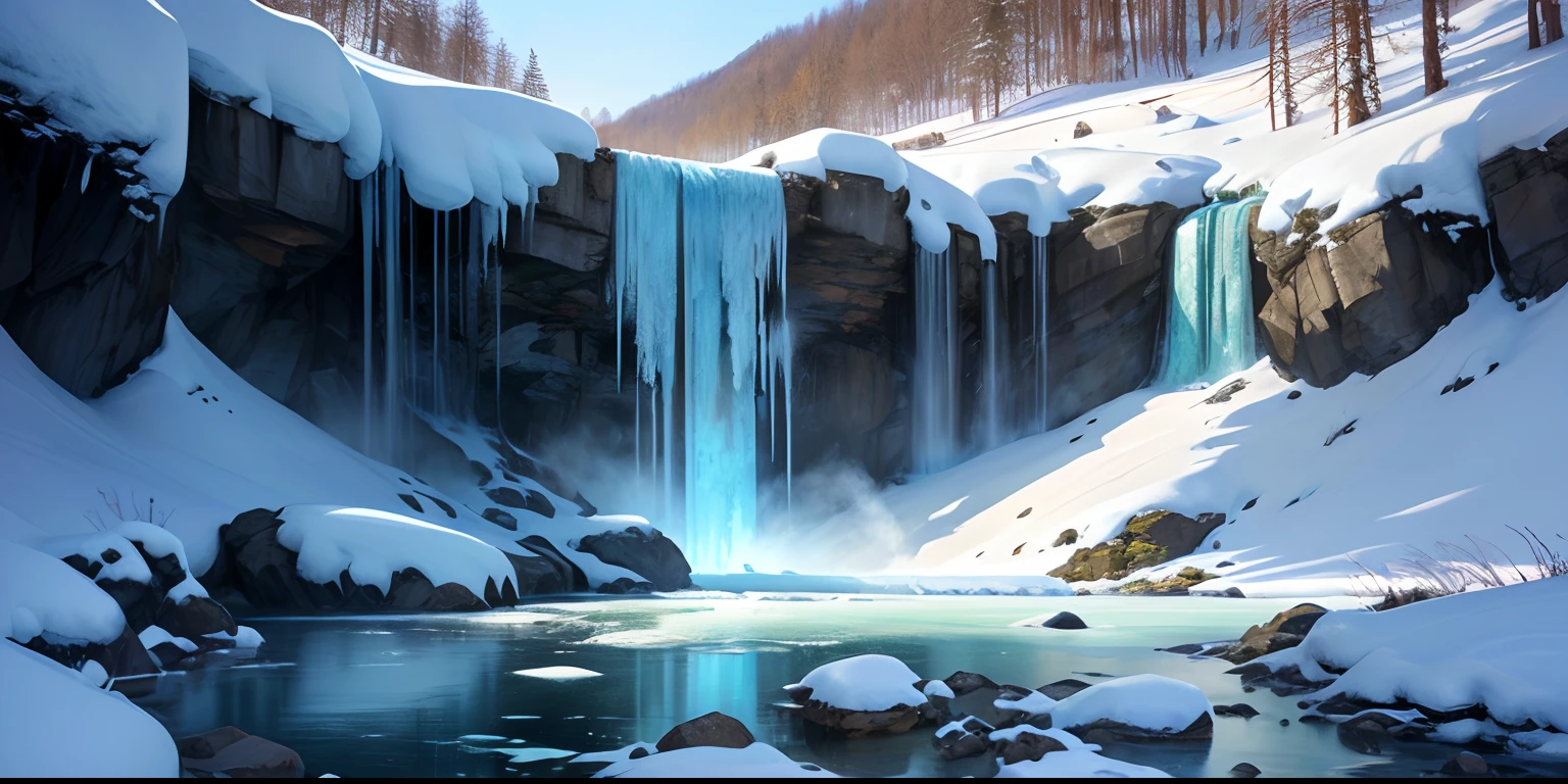 Frozen waterfall