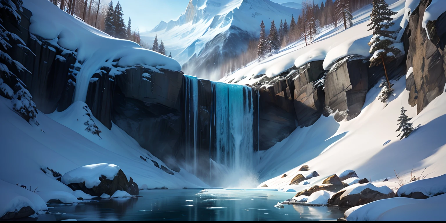 Frozen waterfall