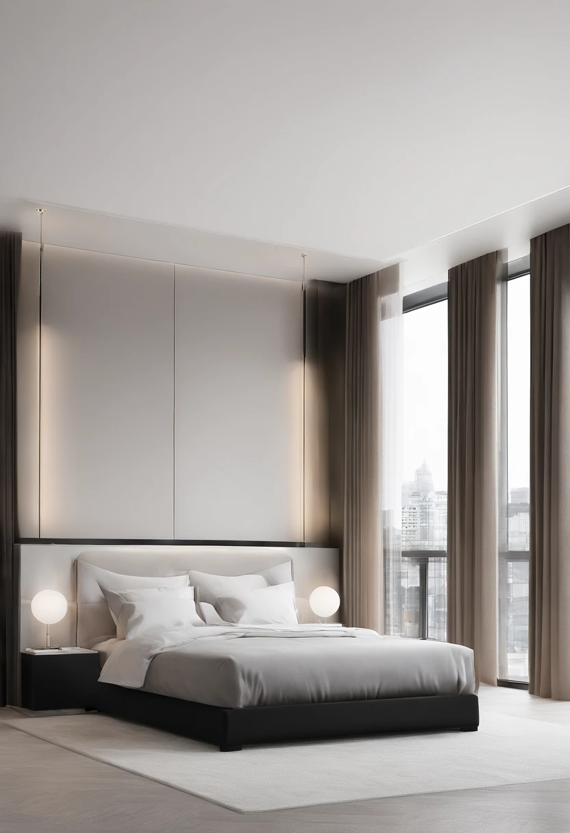 Luxury master bedroom of a penthouse