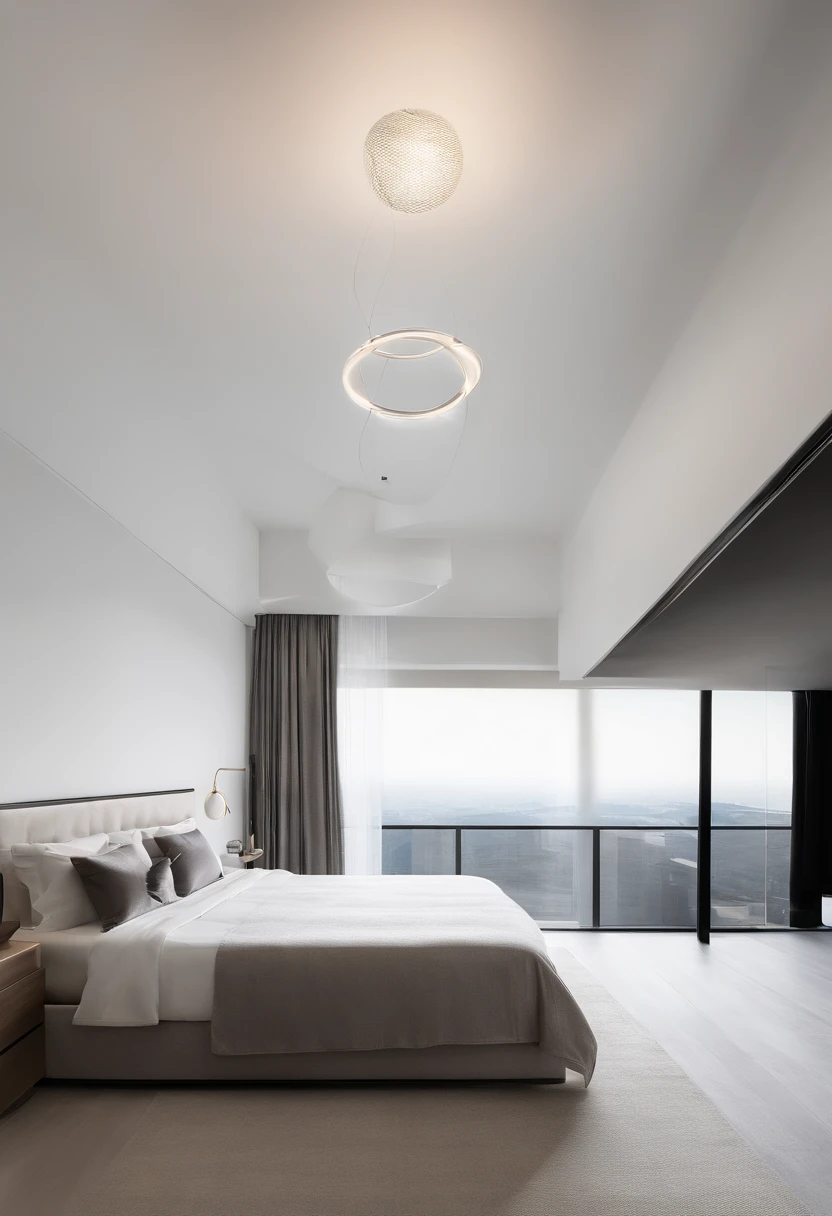 Luxury master bedroom of a penthouse