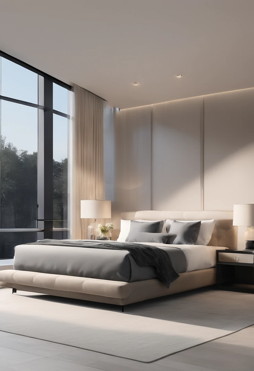 Luxury master bedroom of a penthouse