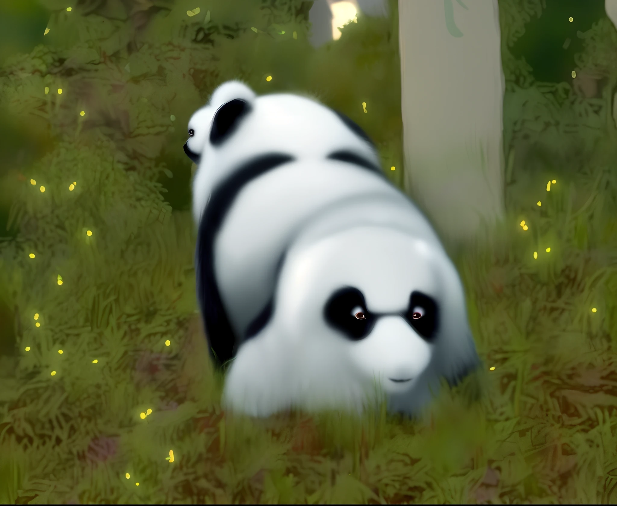 pandas，shaggy，back