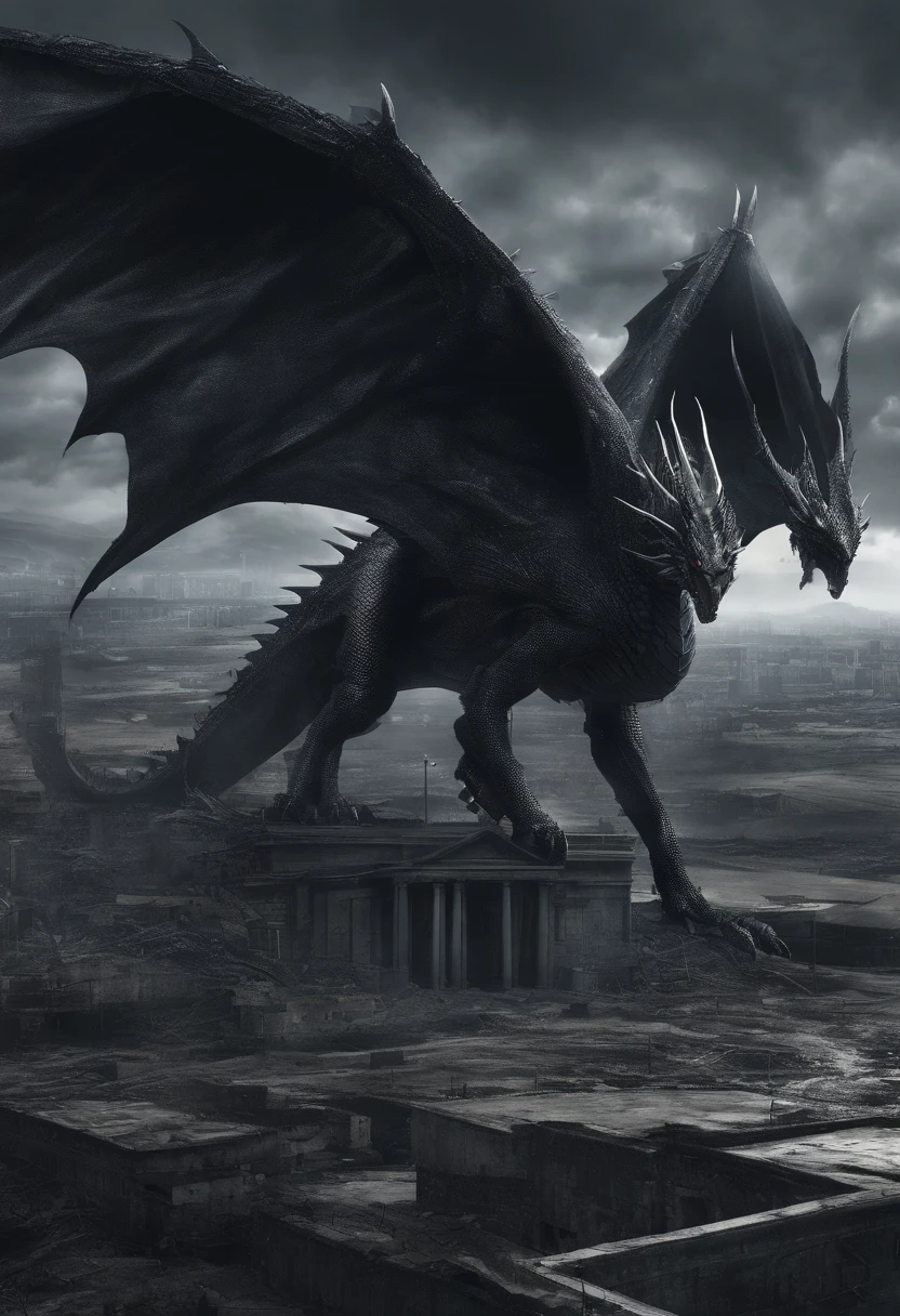 Dark dragon of geographical data in the style of detailed hyperrealism photography