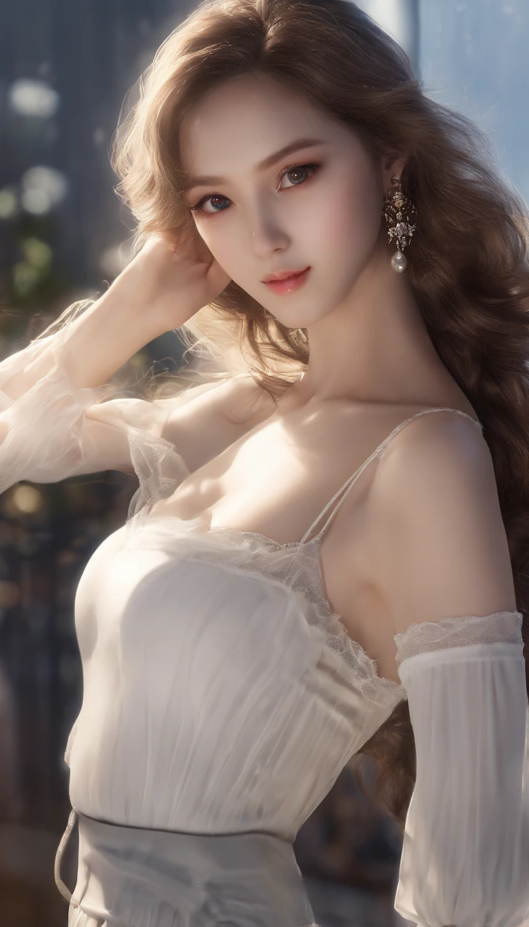 Girl with a camera、mix4、(8K、RAW photography、topquality、tmasterpiece:1.2)、(realisitic、photorealestic:1.37)、1girl in、Cute little、urban landscape、the night、Sateen、Wet、Professional lighting、Photon mapping、Radio City、physical based rendering、gradient brunette hair、short curly hair、a handsome、girly、white ball set、Excellent image performance、hight resolution、1080p、(clear face)、(detailed facial description)、(detailed hand description)、(Piece masuter)、(exquisite CG)、 Extreme light and shadows、messy hair、tmasterpiece、Abundant detail、(Exquisite facial features)、(Outstanding picture quality)、(tmasterpiece)、(Eyes of detail)、Looking forward to your eyes、tender collarbones、(huge tit:1.2)、(Transparent purity :1.2)、full bodyesbian