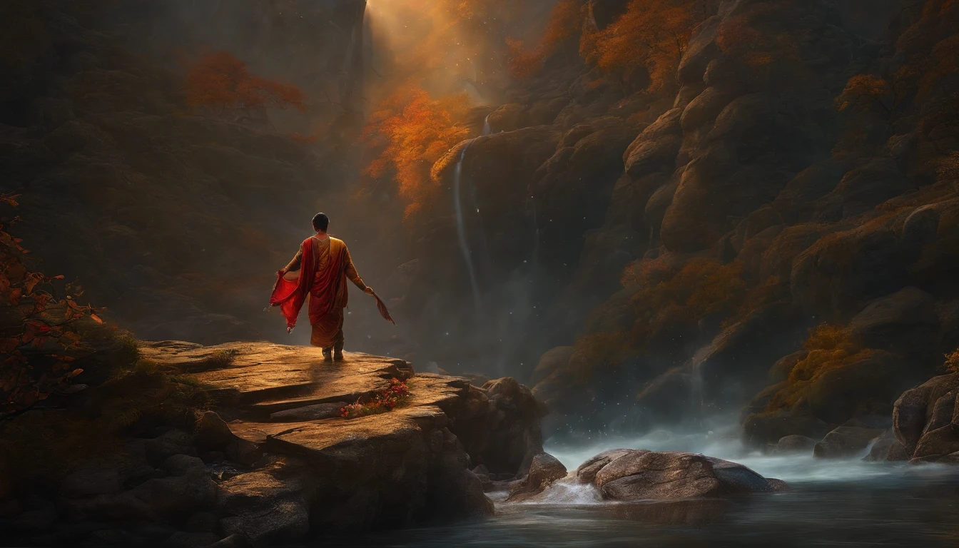 close up, Magic Waterfall, stone stairs, Moonlight, forest, dark and mysterious, Walking monk
Jupiter, Splash Art, Close up of liquid bright moon Buddha monk made of color, Silver, Red, orange, Purple, Light Yellow, Gray golden, Liquid fire,
peony flower, Filigree, The details of filigree, Swirling Fire Flames, Galaxy, color drops, color waves, Moonlight, splash style of colorful paint, hyperdetailed intricately detailed, Unreal Engine, Fantastical, intricate detailes, Splash Screen, Complementary color scheme, Fantasy, Concept art, 8K resolution, masutepiece, Oil Painting, heavy strokes, Paint dripping, splashart, Fantasy Art, Concept art, Perfect composition with centering, Centered, intricate pose, with an intricate,AI_Misaki
colorful, The ultra -The high-definition, 32 k, Complex background of fantastic realism, Dynamic lighting, A light, Digital Painting, intricate pose, Highly detailed complex, Stunning, textured, Iridescent and luminescent scales, Breathtaking beauty, Pure perfection, divine presence, haunting, Impressive, Volumetric Lights, TER, Rays, Vibrant colors reflect, nffsw, Greg Rutkowski