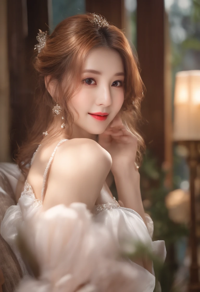 (Super Definition CG Unified 8K Wallpaper), (masterpiece), (Top image quality), (ultra-definition), (Best Illustration), (Best Shadow), 超A high resolution, (Photorealsitic:1.4 , in 8K、Raw photography、Highest Quality、realisitic、Photorealsitic、Professional Lighting、masterpiece、extremely delicate and beautiful、Highly detailed、finely detail、ultra-detailliert、hight resolution、beautiful and detailed face、Spread your legs wide、beauty legs、A smile、Textured skin、full-shot:2、Full Body Angle:1.5)、1girl in、独奏:2、Colossal tits、爆乳、Beautiful breasts、beautiful model、美丽的面容:1.5、Spread your legs wide、Crab crotch、hi-school girl、blazers、I can see the cleavage、white shirt、Navy blue checked skirt、poneyTail、straight head with brown hair、plain colour skirt、sexy pantie、shoes、School、A lot of people are watching