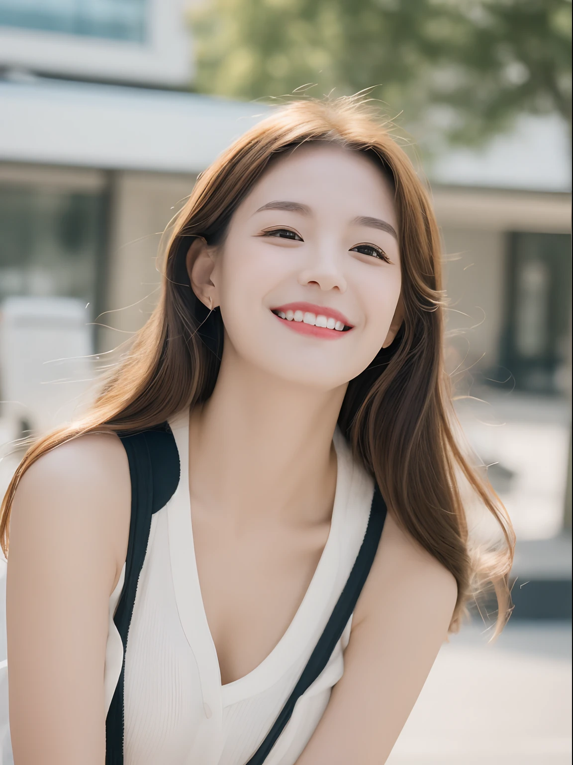 Look up at the perspective,Full body like,In the café,one-girl,hair pin,耳Nipple Ring,jewely,brown hair,looking at viewert,cparted lips,Playful,belo sorriso,Kaixing, Beautiful woman with slender abs :1.4, ( little breast :1.3), No shoulder strap, lip open seductively, sofe, With a sweet smile on his face,The arms swing naturally,It seems to live in harmony with its surroundings。Her breath is full of life and vitality,It was as if the whole body was venting the energy of youth。Her presence brings the whole picture to life,Let people feel endless joy and vitality。