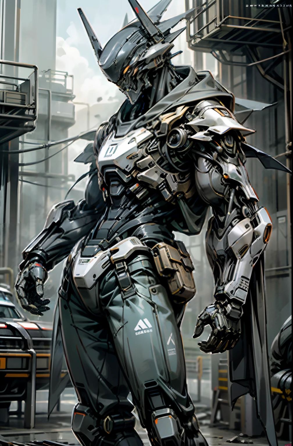 Dark_Fantasy,cyber punk perssonage,1 mechanical penguin,,cybernetic guardians,absolutely stunning art,wearing in black cloak,Art of the highest quality,Highest high resolution,hyper-detailing,black and red,A futuristic,atmospurate,8k,64k,k hd,Unbeatable masterpiece,动态照明,cinematic ligh,epic