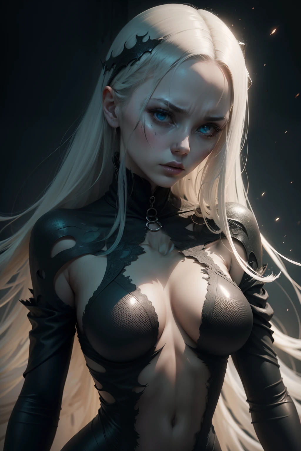 A female figure representing The Dormant State, Ominous Inanity Nullifying, Nebulous Oblivion Voiding, Neglect, NAUGHT, Ignorance, Stupid, Omitting.