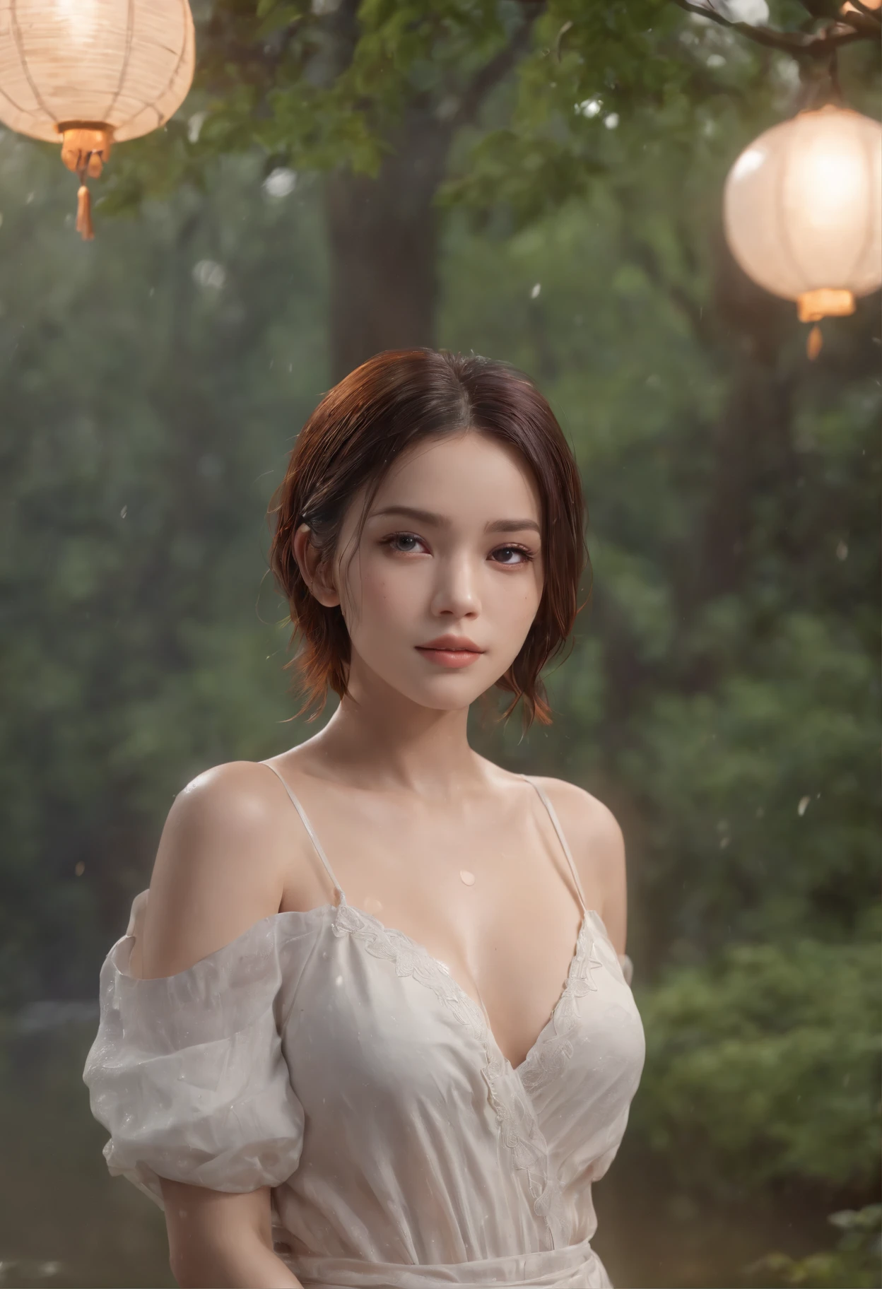 A 1, scantily clad, slender body, small breasts, full body, cropped, on the grass, night sky, full of stars, (best quality,4k,8k,highres,masterpiece:1.2),ultra-detailed,(realistic,photorealistic,photo-realistic:1.37),cinematic lighting,dramatic mood,intricate details,natural setting,glowing stars