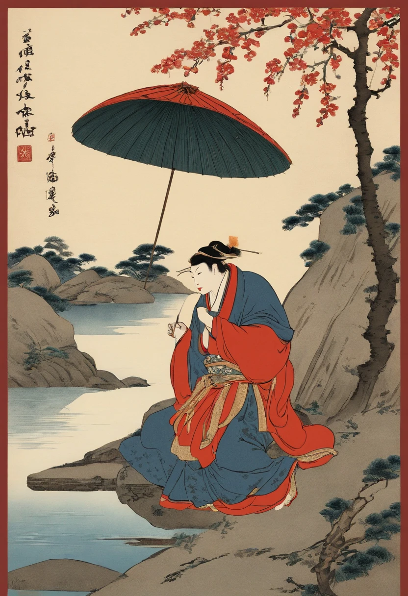, Hiroshige II Inspired by Utagawa's decorative arts paintings, Playing a card game, ukiyoe painting, in the art style of ukiyo - e, ukiyo-style, japanese art style, Ukiyo-e - E-style, Ukiyo-e style, Floating Tail - E-Style, japanese art on behance