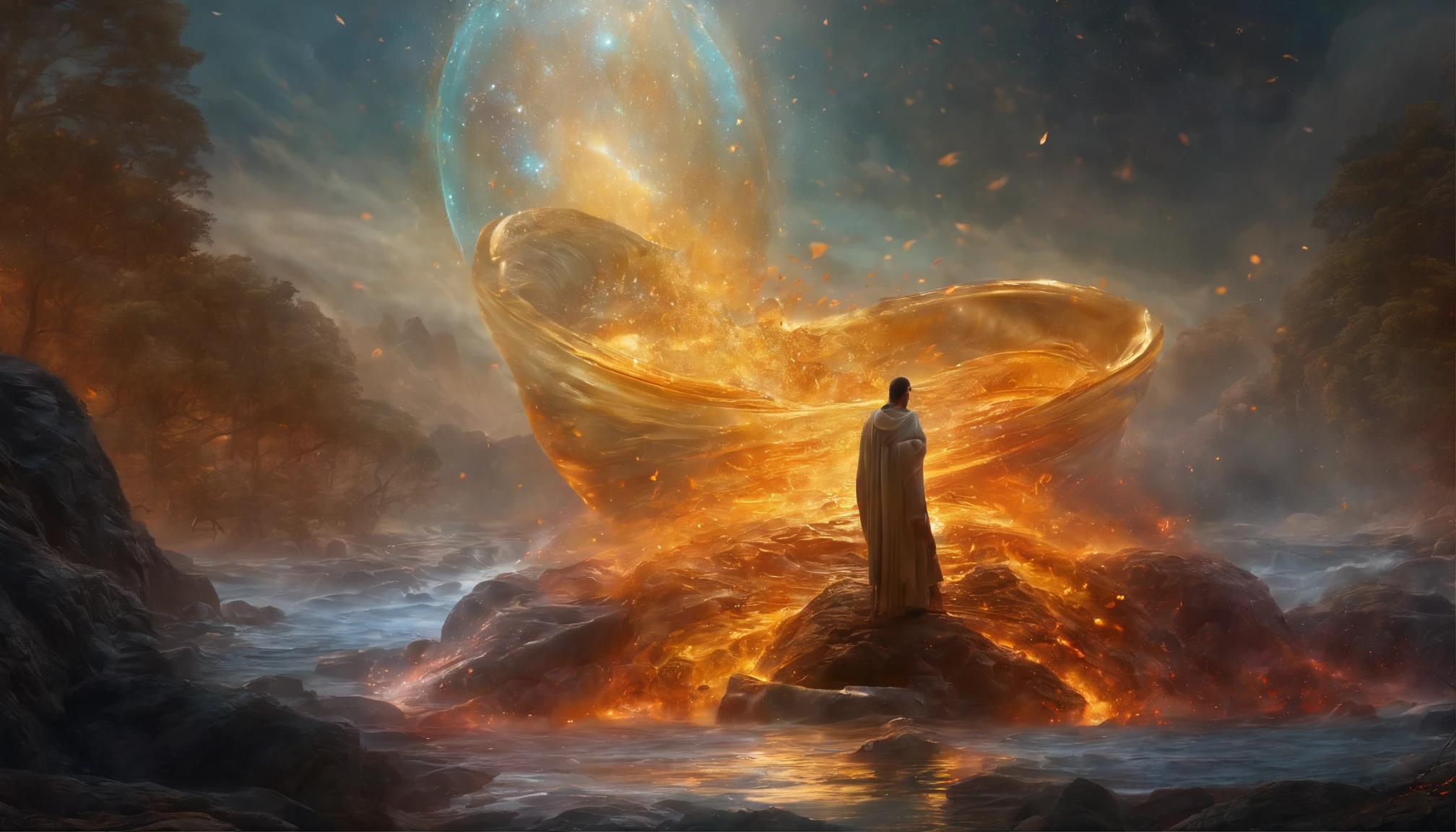 Close up, magical waterfall, stone steps, moonlight, forest, dark and mysterious, A Buddhist monk walking
Jupiter, splash art, a close up liquid luminous moon Buddha monk made of colors, silver, red, orange, purple, light yellow, grey golden, liquid fire,
peony flowers, filigree, filigree detailed, swirling fire flames, Galaxy, color drops, color waves, moonlight, splash style of colorful paint, hyperdetailed intricately detailed, unreal engine, fantastical, intricate detail, splash screen, complementary colors, fantasy, concept art, 8k resolution, masterpiece, oil painting, heavy strokes, paint dripping, splash arts, fantasy art, concept art, centered composition perfect composition, centered, intricated pose, intricated,AI_Misaki
colorful, ultra highly detailed, 32 k, Fantastic Realism complex background, dynamic lighting, lights, digital painting, intricated pose, highly detailed intricated, stunning, textures, iridescent and luminescent scales, breathtaking beauty, pure perfection, divine presence, unforgettable, impressive, volumetric light, auras, rays, vivid colors reflects, sf, greg rutkowski