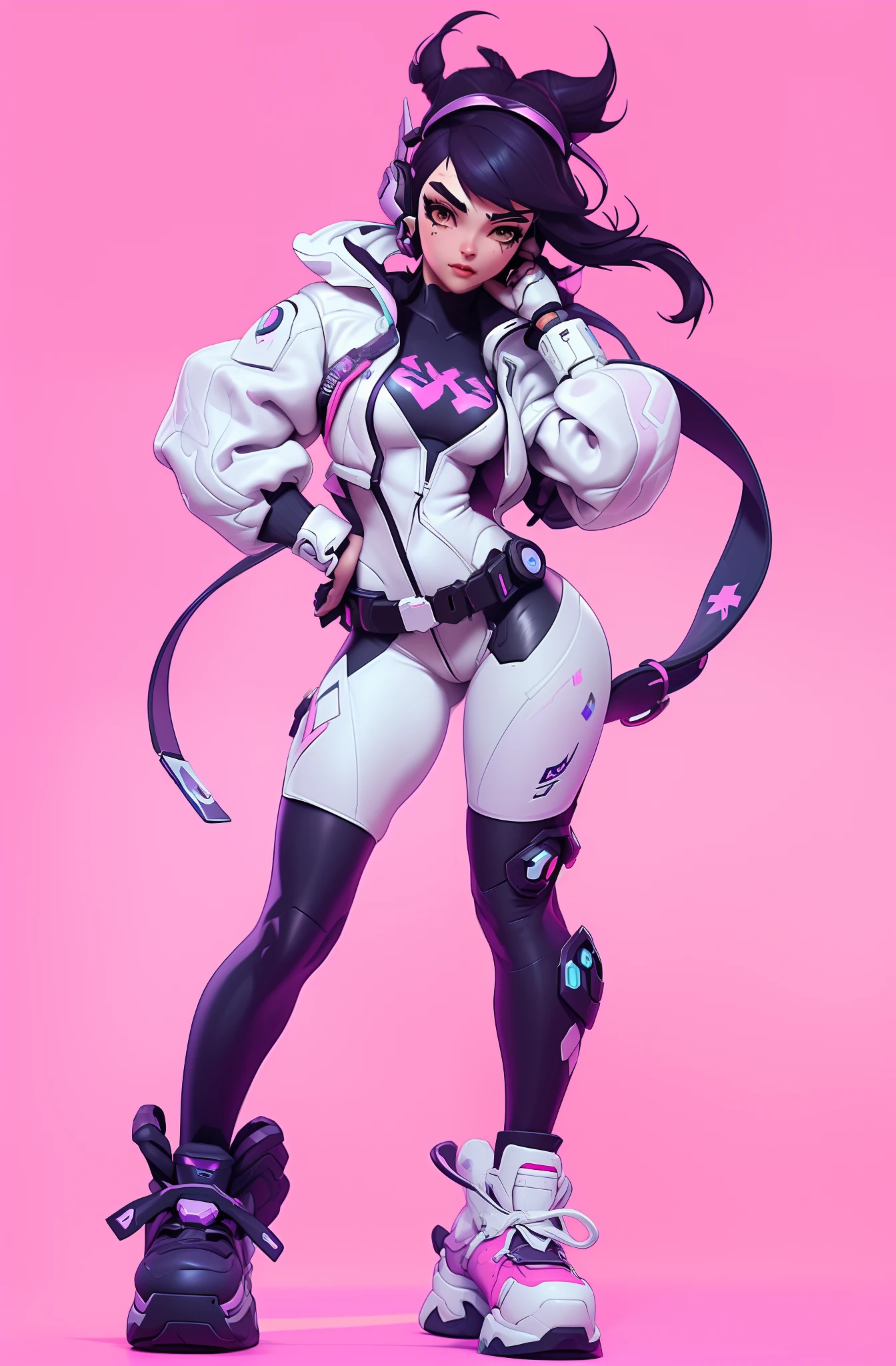 imagem arfed de uma mulher em uma roupa branca e preta, d. VA de Overwatch, 3 d render arte do caractere 8 k, menina de anime cyberpunk feminino, Personagem de Overwatch, Personagem de videogame Katana Zero, como personagem de overwatch, De Overwatch, Trend in CGTacing:, cyberpunk menina anime mech, Como um personagem de Overwatch, menina ciborgue bonito, arte conceitual digital suave, cabelo curto, cabelo curto bonito elegante