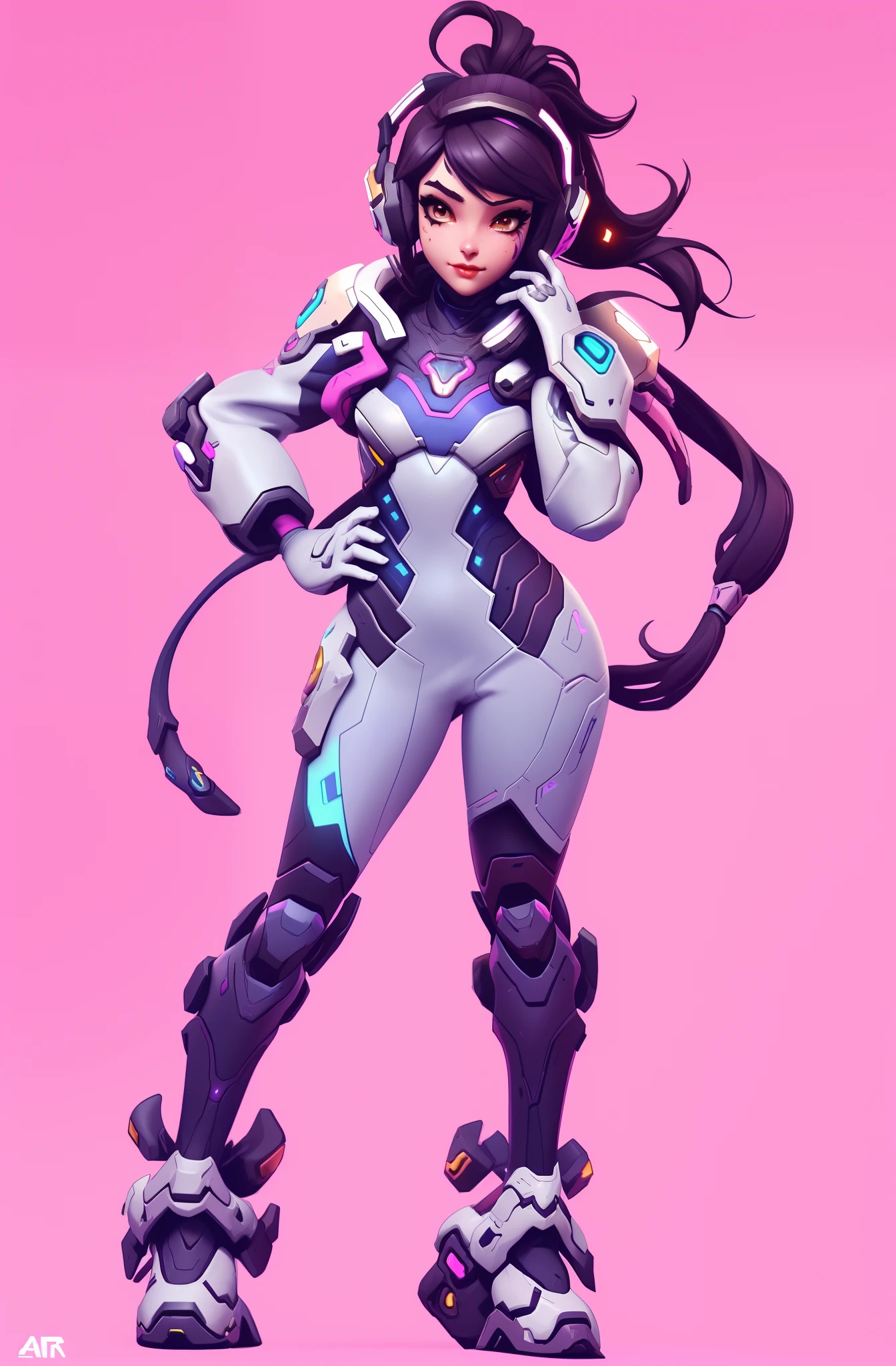 imagem arfed de uma mulher em uma roupa branca e preta, d. VA de Overwatch, 3 d render arte do caractere 8 k, menina de anime cyberpunk feminino, Personagem de Overwatch, Personagem de videogame Katana Zero, como personagem de overwatch, De Overwatch, Trend in CGTacing:, cyberpunk menina anime mech, Como um personagem de Overwatch, menina ciborgue bonito, arte conceitual digital suave, cabelo curto, cabelo curto bonito elegante