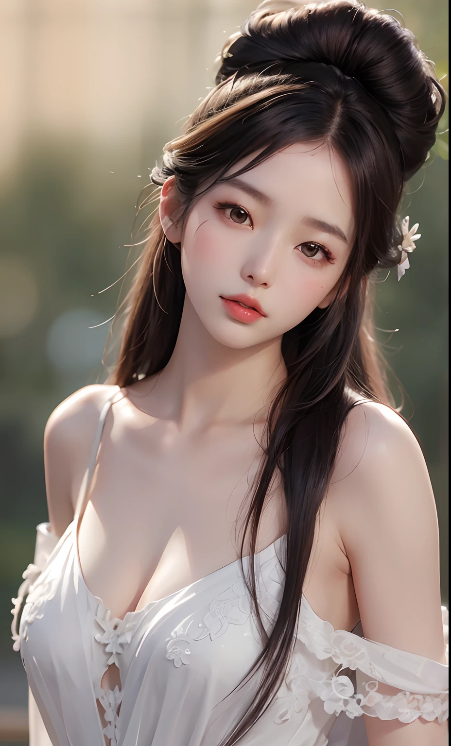 araffe asian woman in white dress posing for a picture, gorgeous chinese models, Beautiful Asian girl, Chinese girl, Soft portrait shot 8 K, beautiful Korean women, Beautiful asian woman, Gorgeous young Korean woman, Beautiful girl model, young cute wan asian face, Beautiful young Korean woman, cute delicate face, asian beautiful face, pale milky white porcelain skin