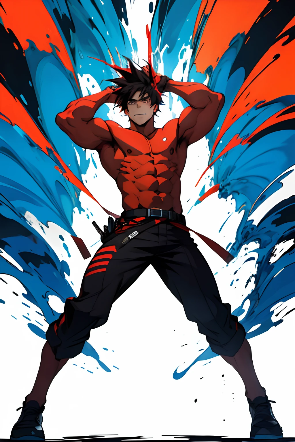 abstract background, 1boy, pose,dynamite,