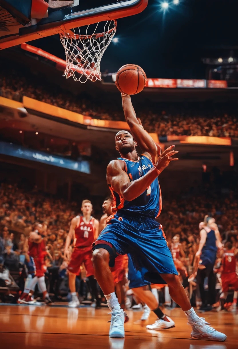 OilPaintStyle,basketball player,Shooting action,Bright colors