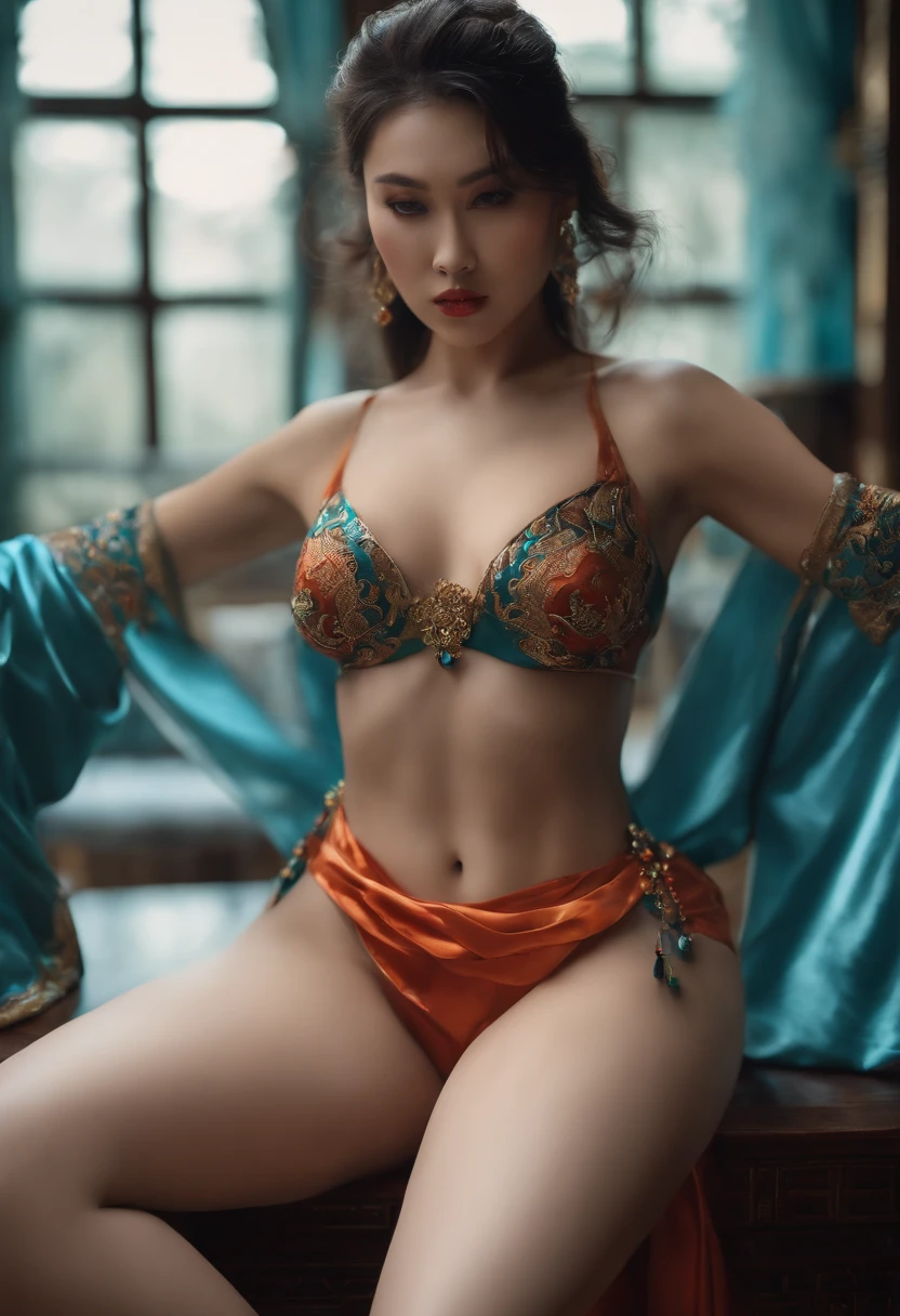 Chunli com roupas  transparentes peitos grandes