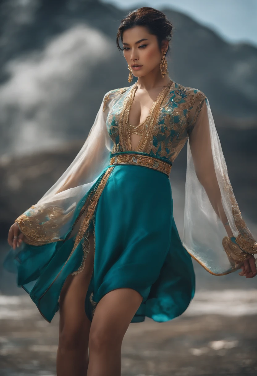 Chunli com roupas transparentes peitos grandes