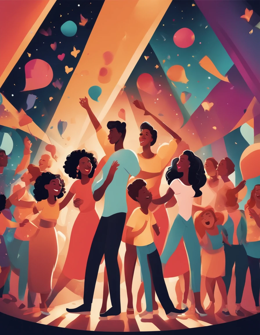 Poster artwork, Teens party, singing, boys and girls, dancing, happy, celebration, disney style, vibrant, dynamic, high resolution, 16k, flat design, big title in the middle " circle life"