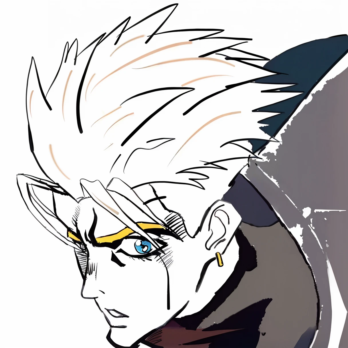 Close-up of a man with long hair, trigger anime artstyle, joker looks like naruto, best anime character design, he has dark grey hairs, kentaro miura manga art style, jojo anime style, joker as naruto, vergil, portrait of hisoka hunter hunter, handsome guy in demon killer art, male anime character