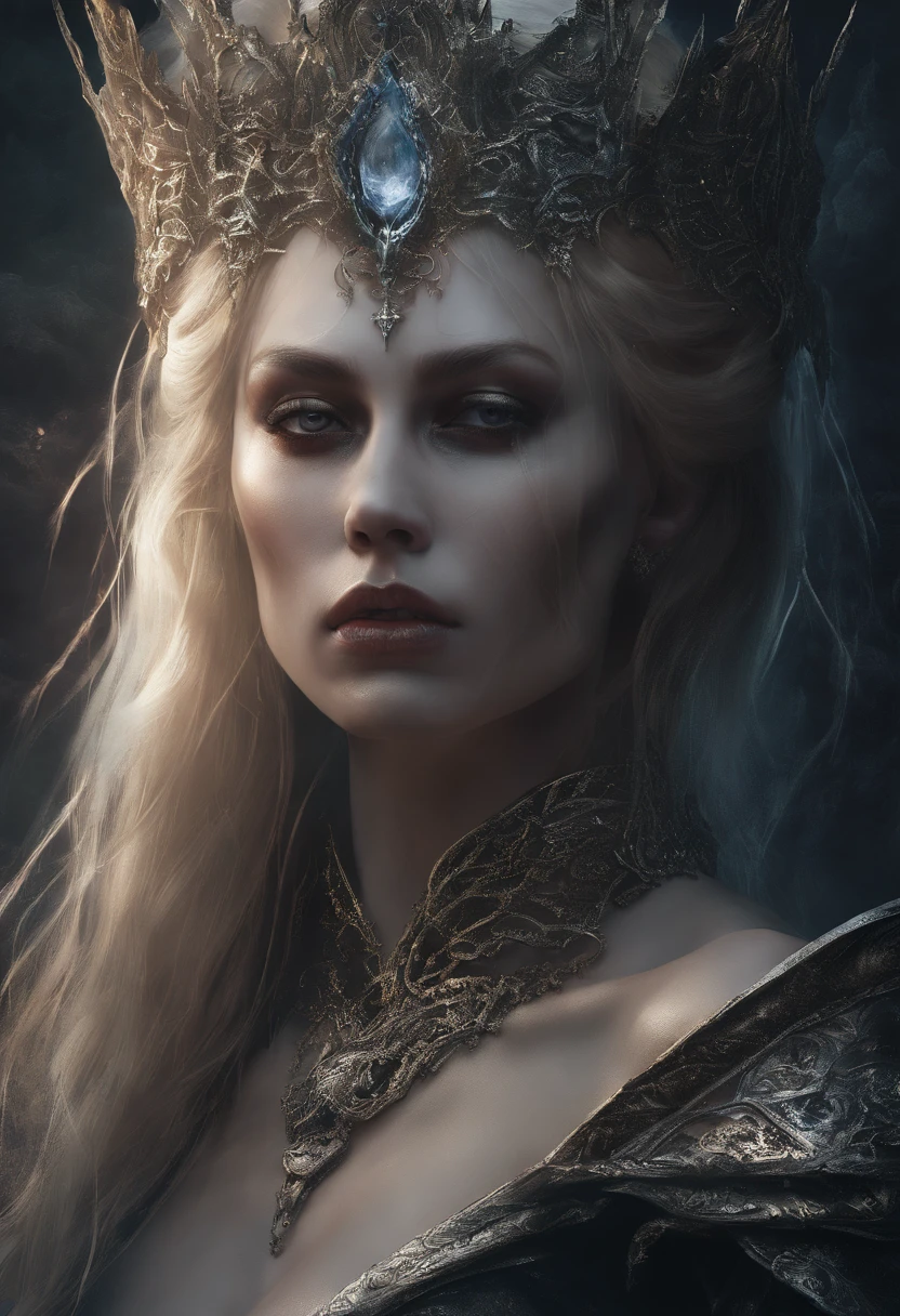Close up portrait of woman with tear on head, Princess with blonde hair, Guviz-style artwork, ross tran 8 k, a beautiful fantasy empress, 8k high quality detailed art, portrait of an elf queen, 4K highly detailed digital art, beautiful and elegant elf queen, Portrait of a princess, portrait of queen of light