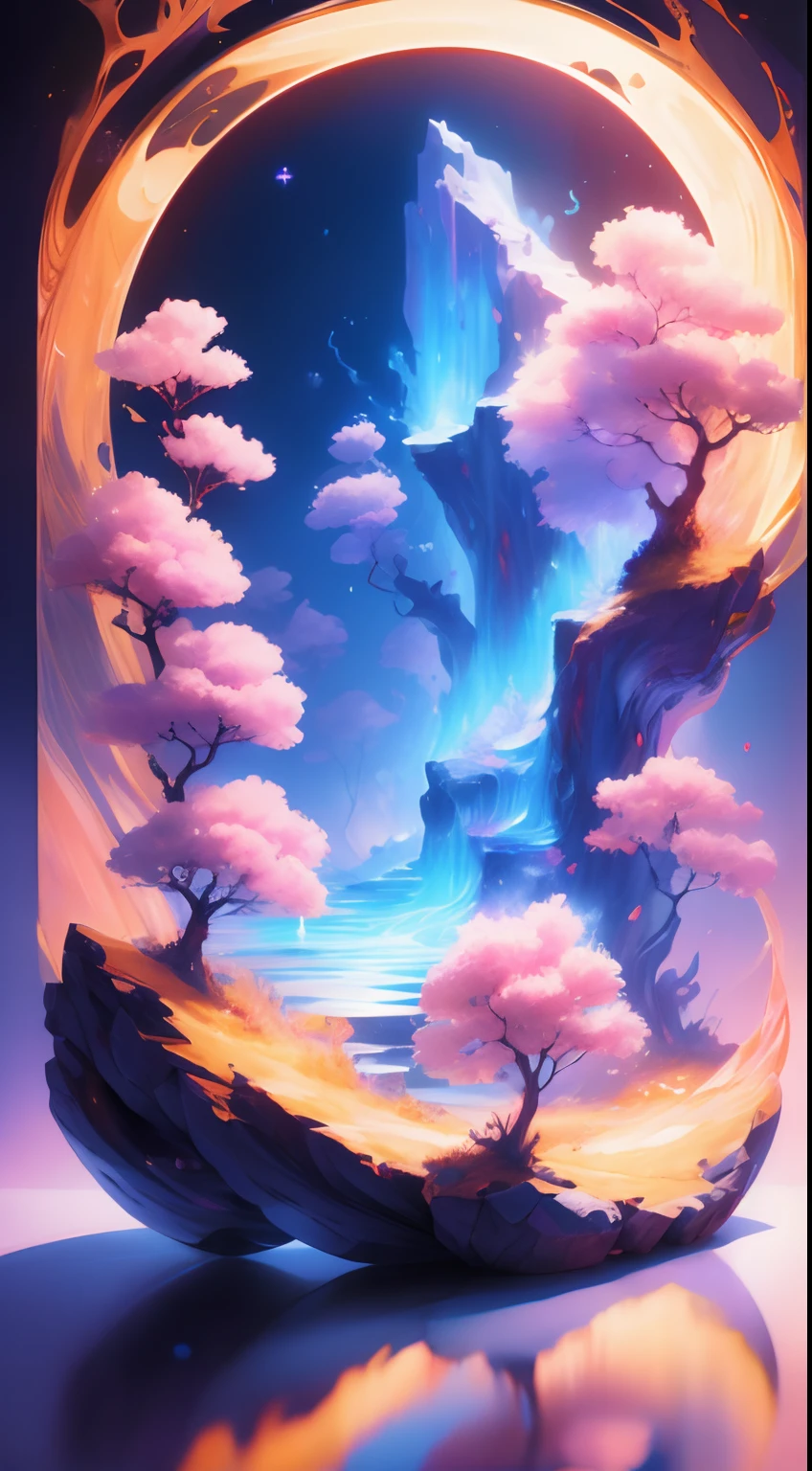 a Oriental Dragons，standing in front of a space portal overlooking the sun, cyril rolando and goro fujita, gateway to another universe, Inspired by Cyril Rolando, gateway to another dimension, world, visible only through the portal, High quality fantasy stock photo, portal to another world, portal to outer space, In the style of Cyril Rolando,  Looking into space, Universe, Magical Galactic Portal, The Cycle of the Stars, God