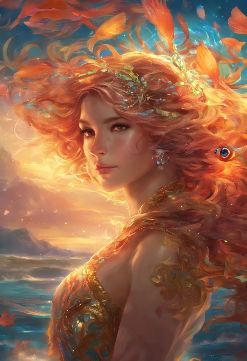 Una chica alegre con un cuerpo bonito y cabello multicolor, Miyo, con caballitos de mar y estrellas de mar (((La mejor calidad))), ((Ultra detallado)),((un extremadamente delicado y hermoso)), ((16k)), realista, Disco duro, .cgi, cabello reluciente, piel resplandeciente, Ropa reluciente, Enfoque del personaje, solamente, Dynamic Angle, Pose elegante, Luz fuerte que entra, foco nítido, 插圖, hermosos ojos detallados, Guapo,((un extremadamente delicado y hermoso)), (((La mejor calidad))), ((Ultra detallado)),((un extremadamente delicado y hermoso)), ((16k)), realista, Disco duro, .cgi, cabello reluciente, piel resplandeciente, Ropa reluciente, Enfoque del personaje, solamente, Dynamic Angle, Pose elegante, Luz fuerte que entra, foco nítido, 插圖, hermosos ojos detallados, Guapo,((un extremadamente delicado y hermoso)), SFW, ,piel brillante, textura,(1girl:1.3),The underwater garden: A beautiful world where colorful corals and plants create a natural paradise,and fish and other animals live in harmony, (Parte superior del cuerpo),cabello ondulado,Kakipi, sirena, Parte superior de concha marina, collar de perlas, , , , Photography style