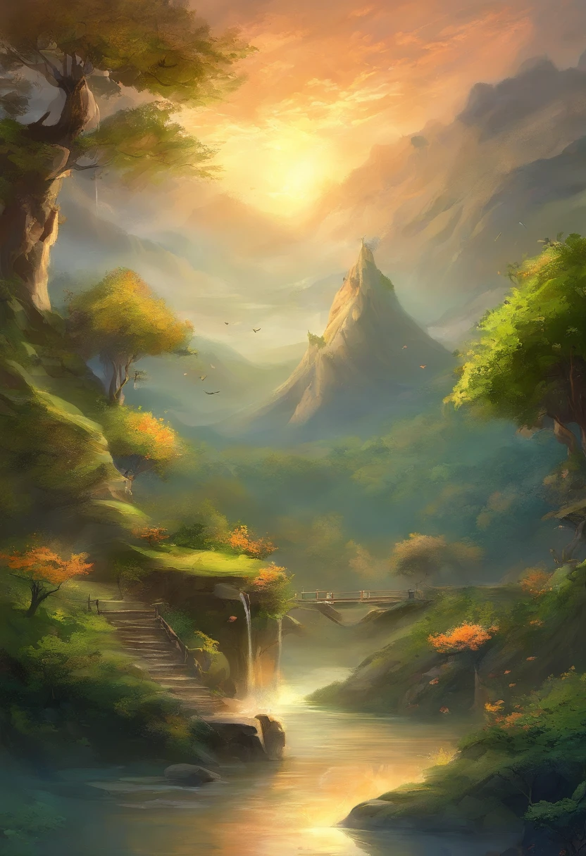 Weak branches send rain weakly,
A gentle breeze。
The feathers fell off,Chirping,
Sunny as sunset。
Floating clouds are different,
Light air。
The mountain peaks are secluded,
The stream is gentle。
The cricket's voice is soft,
The grass is like a tide。
Tanmu Trail vestibule,
Tile clay。