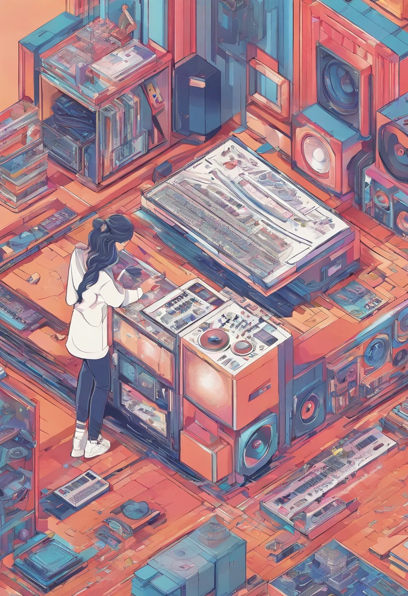 As Lily continues to explore the sensation of the sticky DJ decks, she lets out an unexpected gasp, followedthoroughly embracing the unusual feeling.