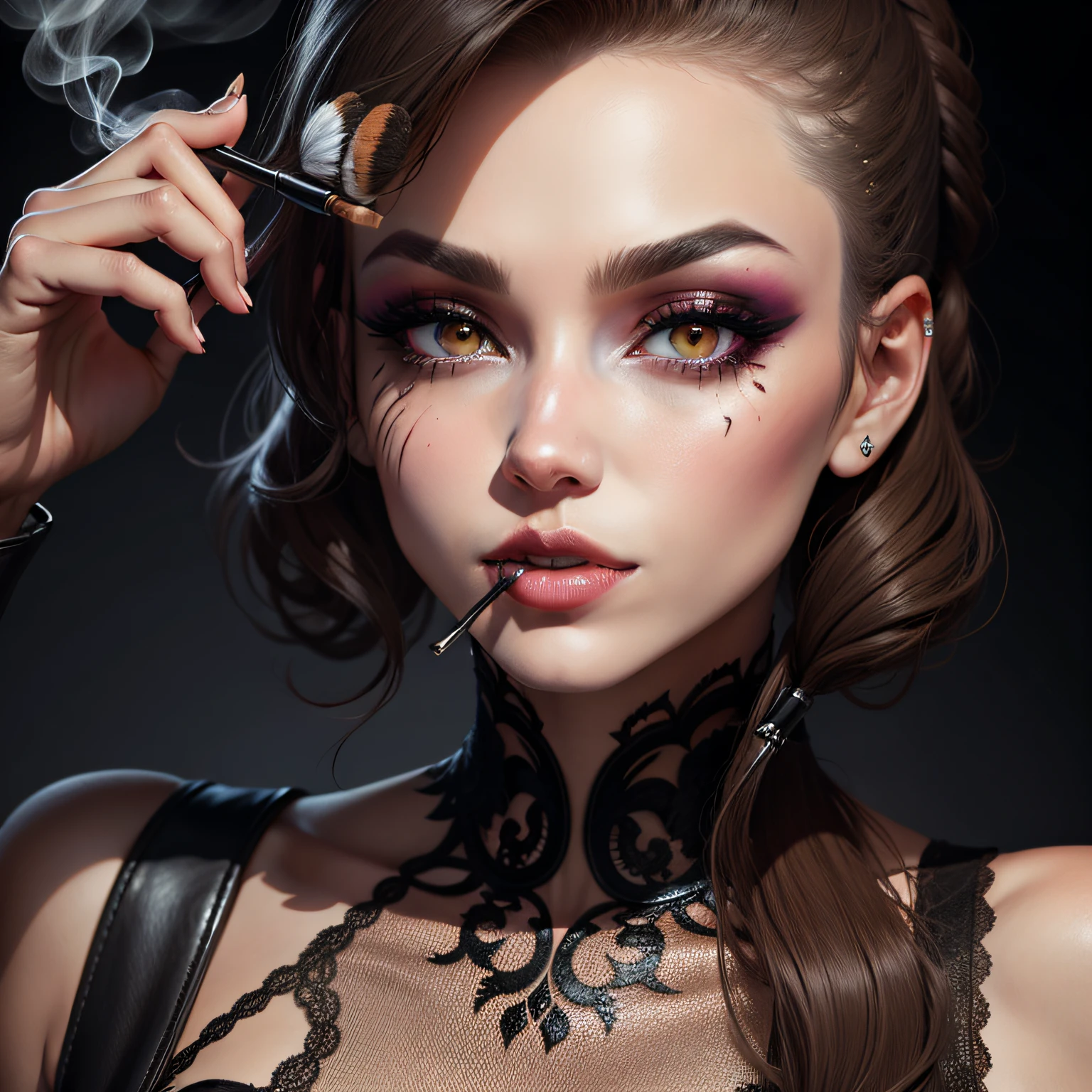 Expensive smoky makeup