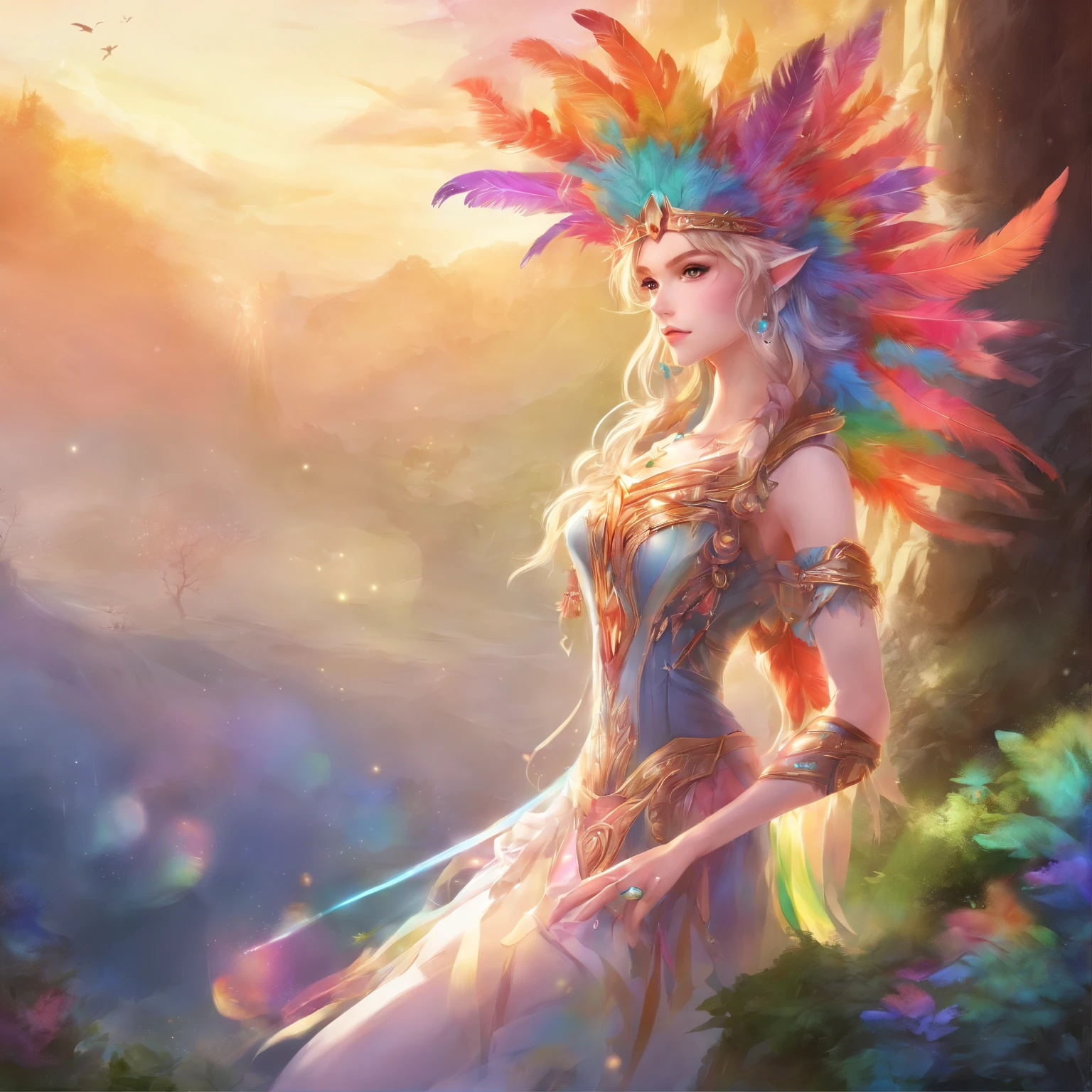 (chibi:1.1),(fantasy costume:1.5),elf ear:1.3,(wearing rainbow feather made of film:1.7),(wearing SEE-THROUGH transparent fairy wings:1.2),BRAKE Summer:1.6),A fairly is (Floating in aerial:1.6),flying over the sky:1.3,under zero gravity:1.1,aerial view of forest:1.3,BRAKE dynamic pose,dynamic angle, from above:1.7,full body shot, medium shot,BRAKE fantastic river:1.5,(fantasy forest field:1.8),female ballet dancer:1.5, BREAK (extremely detailed CG unity 8k portrait:1.3),(highly detailed fingers:1.3),(Masterpiece: 1.3),(ultra detailed face),(Exquisite Detail: 1.2),highly detail Eye,(Highest Quality:1.4), (Super-Resolution: 1.2),(super fine illustration:1.3), Eyelashes, Best Quality,super detailed skin,
