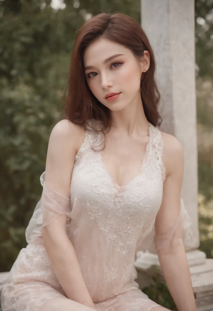 1girll，beautiful vintage color，Instagram，RAW photos，best qualtiy，tmasterpiece：1.2），（realisticlying，Photorealistic:1.3),(Sharp focus:1.2)Black hair, Very long hair,Bare thighs Thick thighs, Large breasts, Muscular, Leggings, vests, ​, Toned body，eBlue eyes，beauitful face，Perfect litthing，beatiful detailed eyes，stunningly beautiful woman，detailed hairstyles，detailed back ground， 超A high resolution, Depth of field, color difference, Caustics, Broad lighting, 。.。.3D, hdr（HighDynamicRange）,Ray traching,NVIDIA RTX,Hyper-Resolution,Subsurface scattering、PBR Texture、post-proces、Anisotropy Filtering、depth of fields、maximum definition and sharpness、Many-Layer Textures、Albedo e mapas Speculares、Surface coloring、perfectly proportions、rendering by octane、Two-colored light、largeaperture、Low ISO、White balance、the rule of thirds、8K raw data，Light pink lace transparent top lace vest，Rose red lace transparent raised briefs (Extremely long hair), Solo, (Topless)，Fair skin, Ruddy and shiny skin
