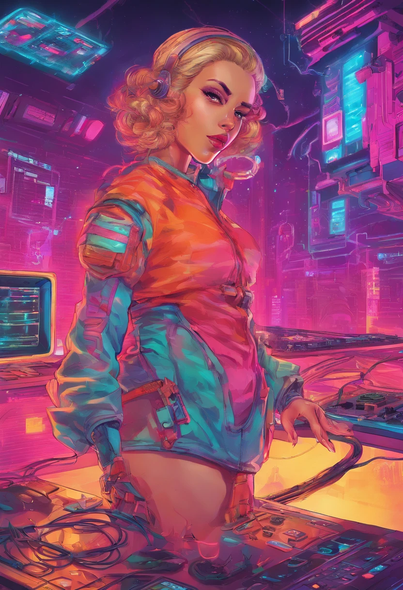 As Lily continues to explore the sensation of the sticky DJ decks, she lets out an unexpected gasp, followedthoroughly embracing the unusual feeling.