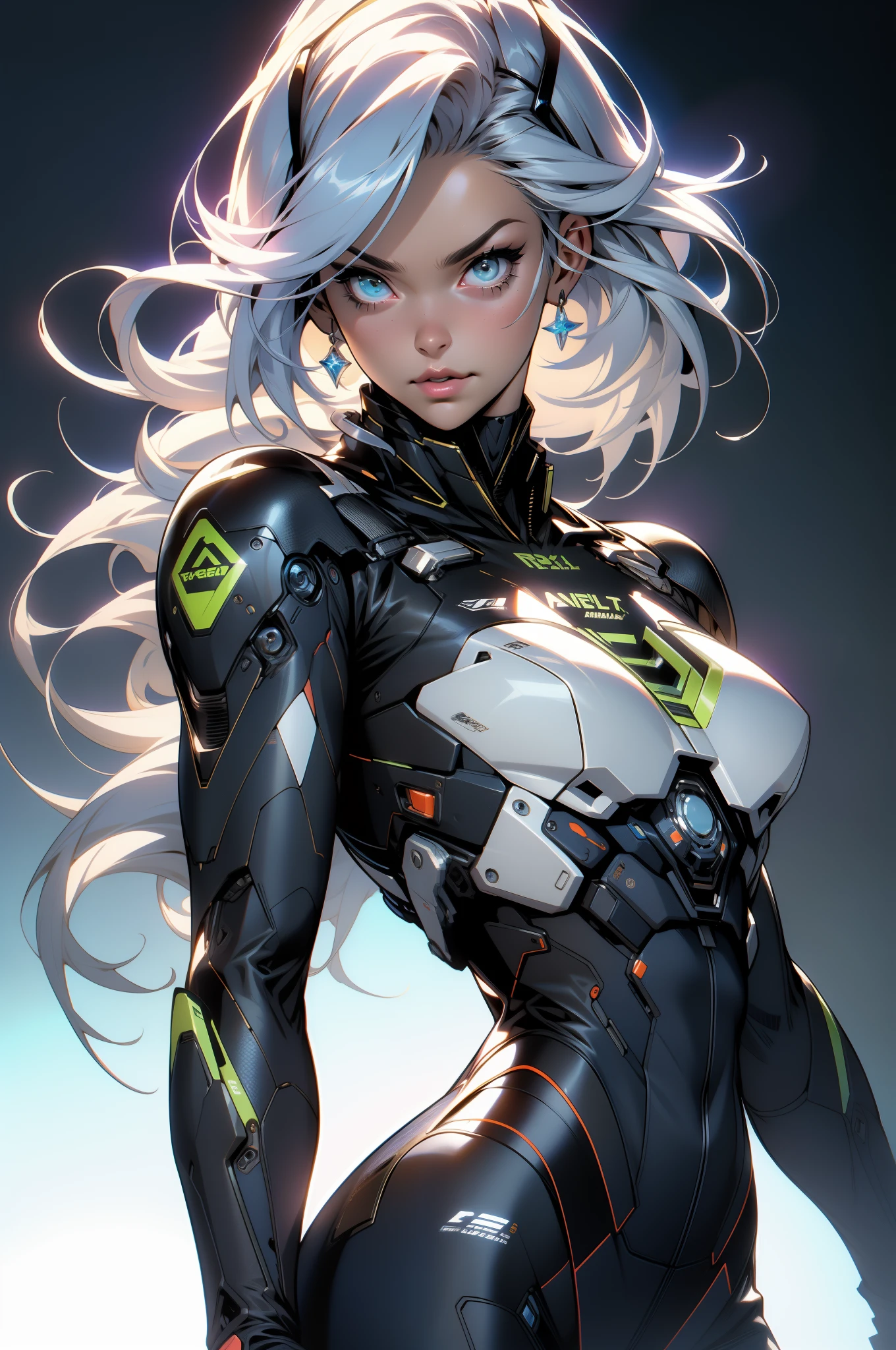 (((adult woman))), ((Best quality)), ((masterpiece)), (detailed: 1.4), (Absurd), warrior muscular adult woman of 35 years with micro thong in the style of Simon Bisley, perfect body, bare thighs, neckline, large breasts, blue 2-piece clothing, almost naked, long white hair, tattoo on the arms, cybernetic hand, pastel, centered, scale to fit the dimensions, HDR (High Dynamic Range), Ray Tracing,NVIDIA RTX,Super-Resolution,Unreal 5,Subsurface Dispersion, PBR Texture, Post-processing, Anisotropic Filtering, Depth of field, Maximum clarity and sharpness, Multilayer textures, Albedo and specular maps, Surface shading, Accurate simulation of light-material interaction, Perfect proportions, Octane Render, Two-tone lighting, Wide aperture, Low ISO, White balance, Rule of thirds, 8K RAW